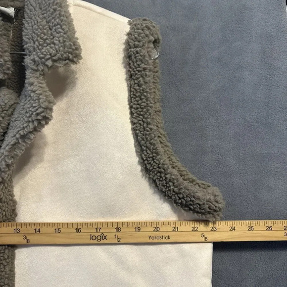 Akemi + Kin Anthropologie Phoebe Vest One Size Faux Suede Sherpa Lined Cozy - Picture 8 of 10